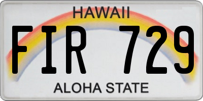 HI license plate FIR729