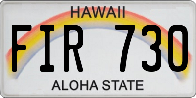 HI license plate FIR730