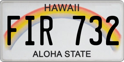 HI license plate FIR732