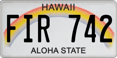 HI license plate FIR742