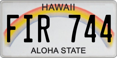 HI license plate FIR744