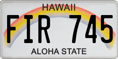 HI license plate FIR745