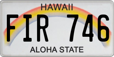 HI license plate FIR746