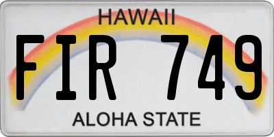 HI license plate FIR749