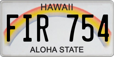 HI license plate FIR754