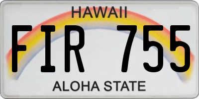 HI license plate FIR755