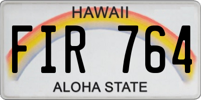HI license plate FIR764