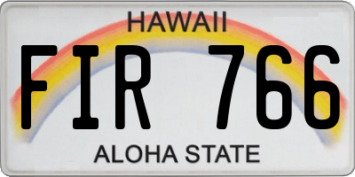 HI license plate FIR766