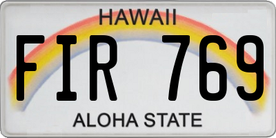 HI license plate FIR769