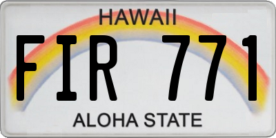 HI license plate FIR771