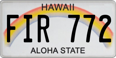 HI license plate FIR772