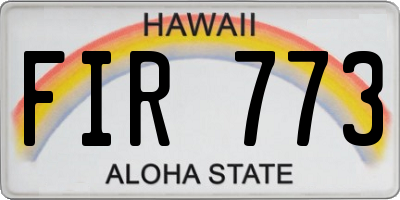 HI license plate FIR773