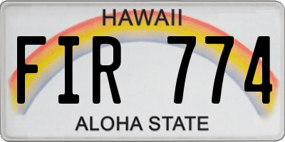 HI license plate FIR774