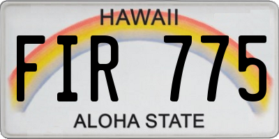 HI license plate FIR775
