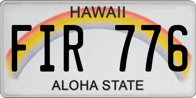 HI license plate FIR776