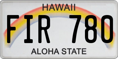 HI license plate FIR780
