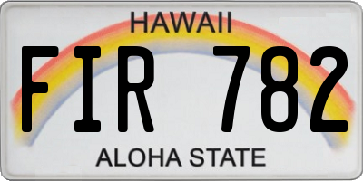 HI license plate FIR782