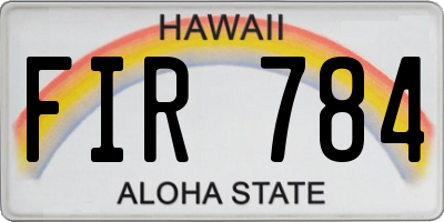 HI license plate FIR784