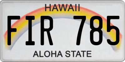 HI license plate FIR785