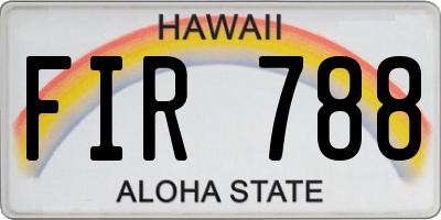 HI license plate FIR788