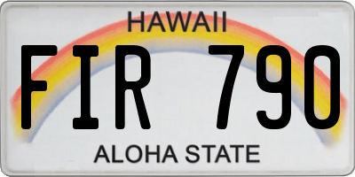 HI license plate FIR790