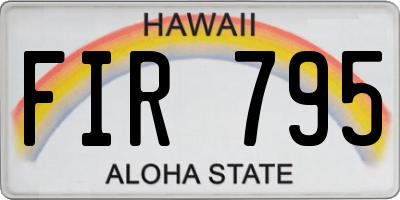 HI license plate FIR795