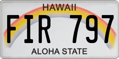 HI license plate FIR797