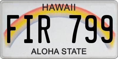 HI license plate FIR799