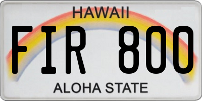HI license plate FIR800