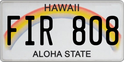 HI license plate FIR808