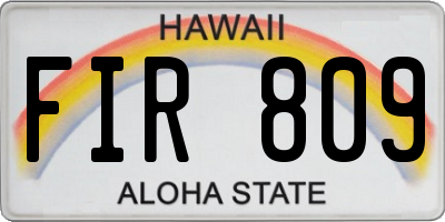 HI license plate FIR809