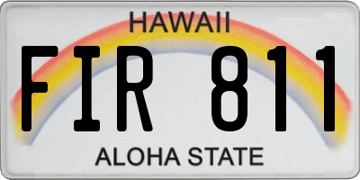 HI license plate FIR811