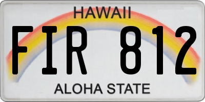 HI license plate FIR812