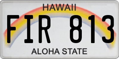 HI license plate FIR813