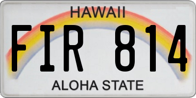 HI license plate FIR814