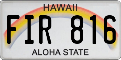 HI license plate FIR816