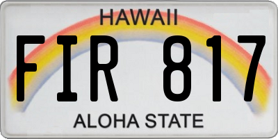 HI license plate FIR817