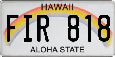 HI license plate FIR818