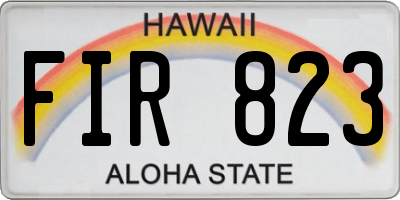 HI license plate FIR823