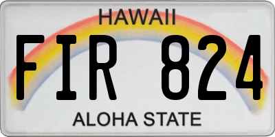 HI license plate FIR824