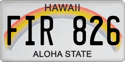 HI license plate FIR826