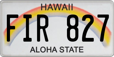 HI license plate FIR827
