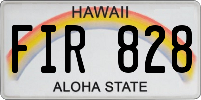 HI license plate FIR828
