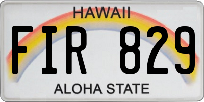 HI license plate FIR829