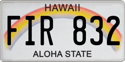 HI license plate FIR832
