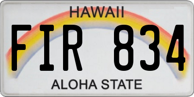 HI license plate FIR834