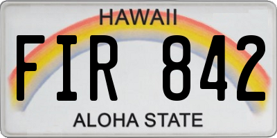 HI license plate FIR842
