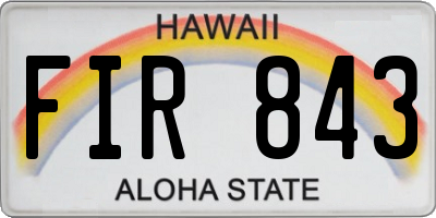 HI license plate FIR843