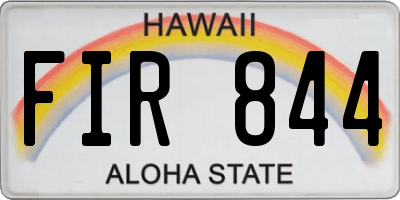 HI license plate FIR844