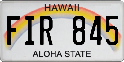 HI license plate FIR845